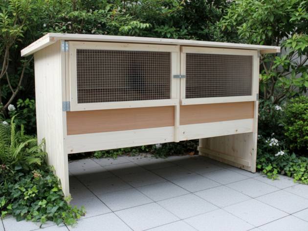 2er Kaninchenstall mit Kotwanne 10cm