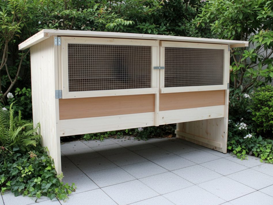 2er Kaninchenstall mit Kotwanne 10cm