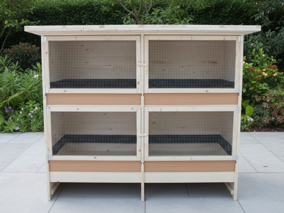 4er Kaninchenstall mit Kotwanne 10cm