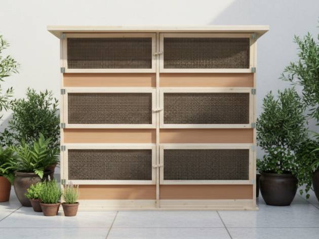 6er Kaninchenstall mit Kotwanne 10cm