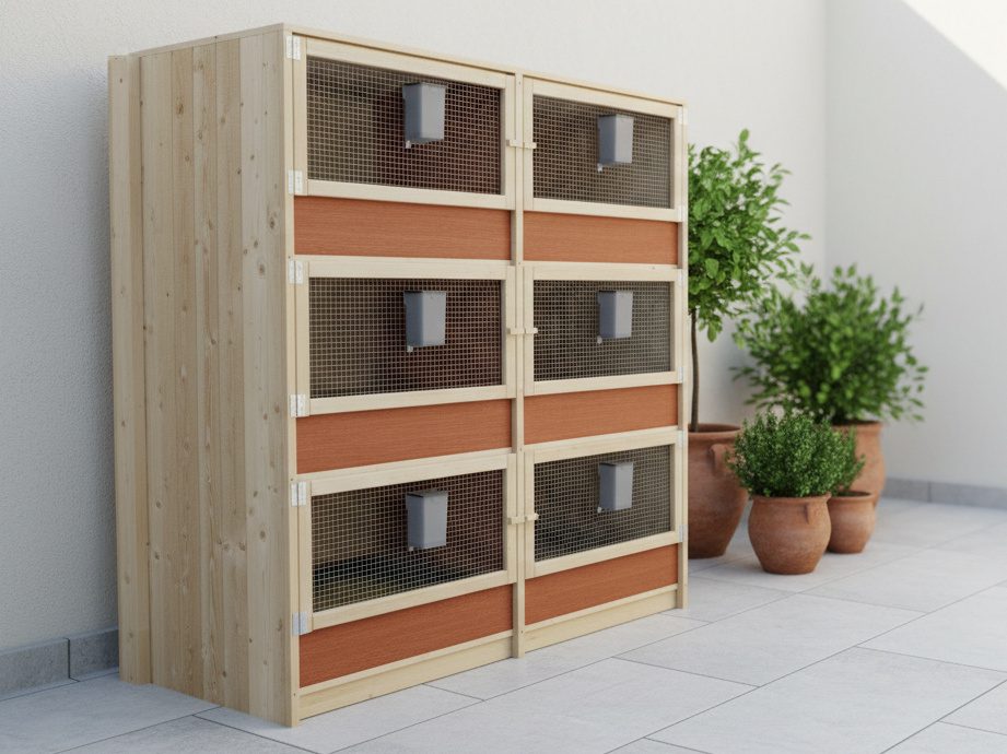 6er Kaninchenstall mit Kotwanne 15cm – Bild 2