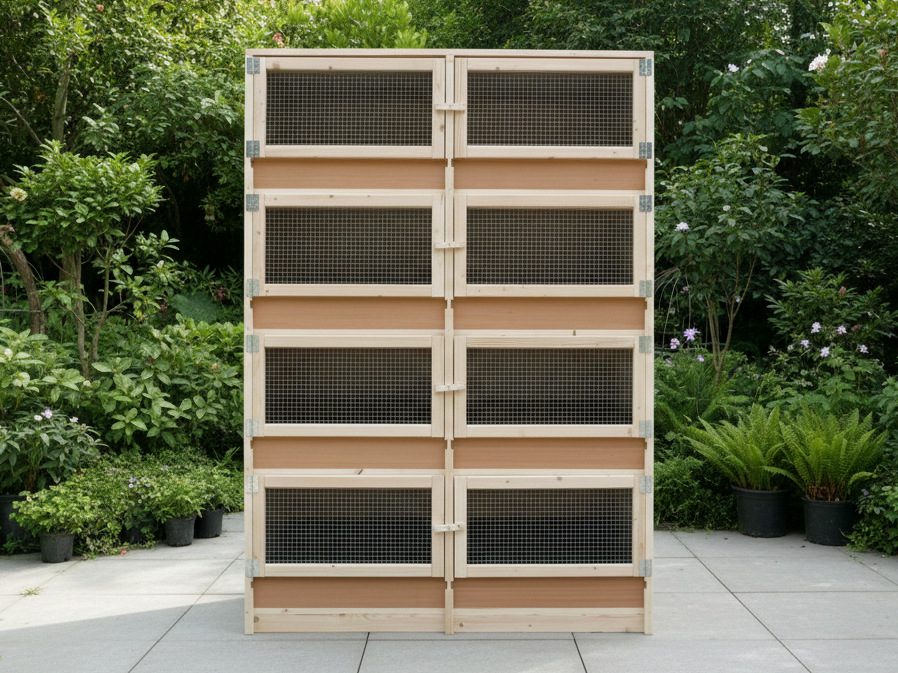 8er Kaninchenstall mit Kotwanne 10cm