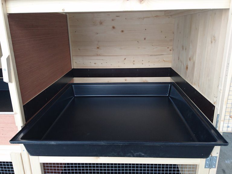 2er Kaninchenstall mit Kotwanne 10cm – Bild 3